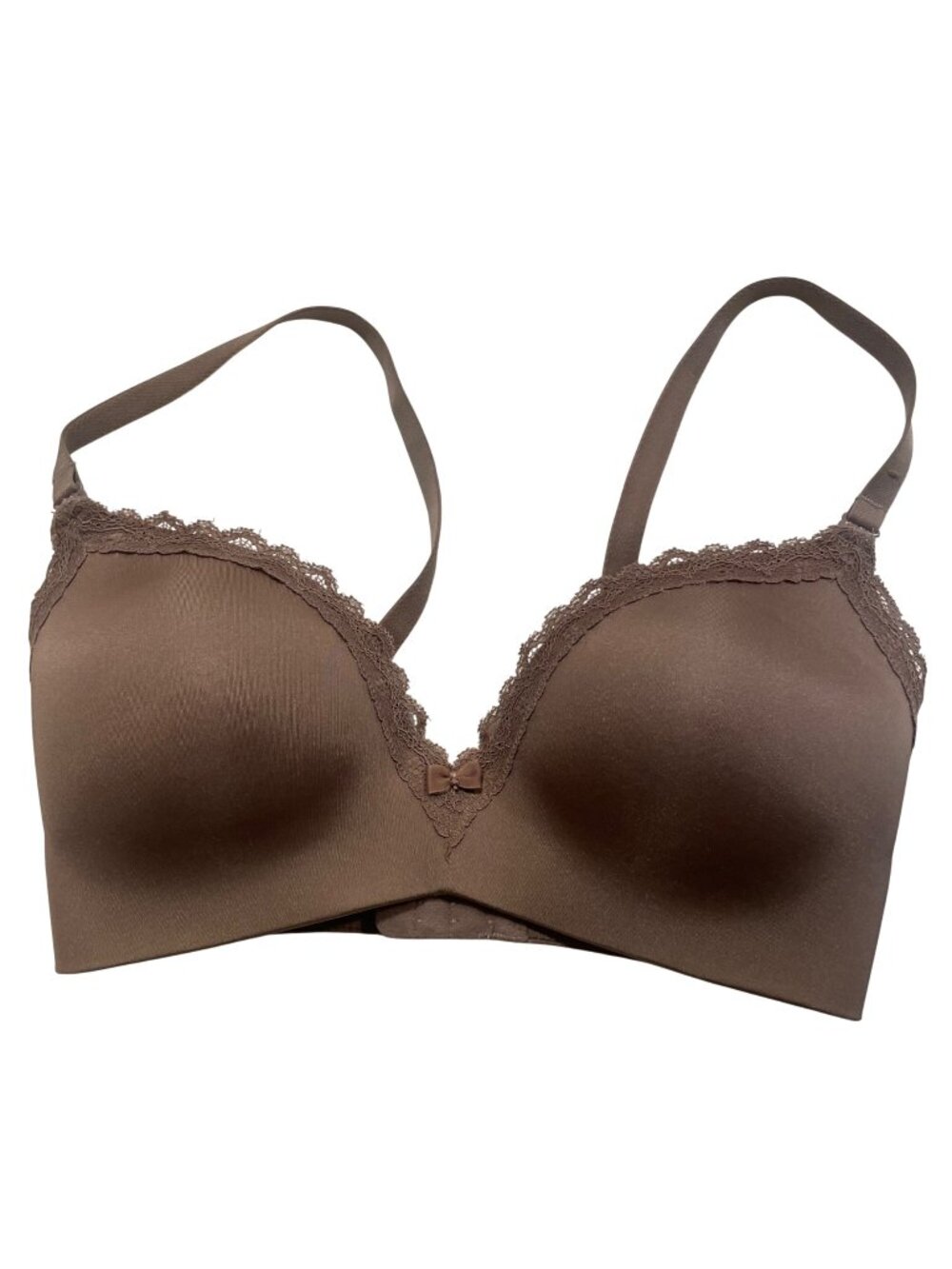 Aggio Milano Wireless Lace Trim Padded Bra Brown Sz 65E (EU) Convertible